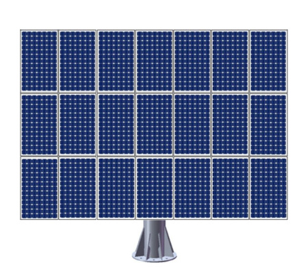 Трекер для 21 солнечных панелей мощностью до 9 кВт