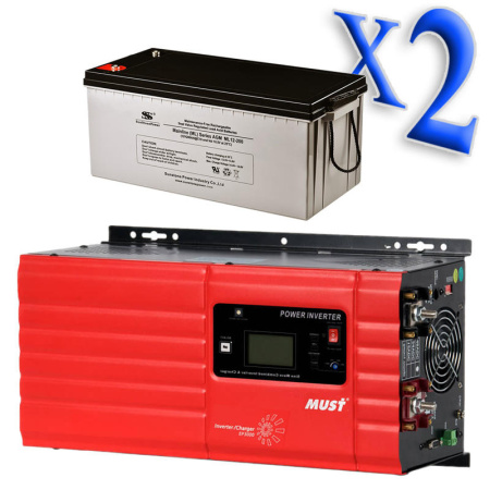 Трансформаторный источник бесперебойного питания (ИБП) с внешним аккумулятором MUST EP30-2K (2 x 200Ач)